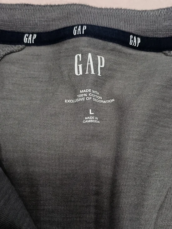 Men's Long Sleeve Henley Shirt Gray - Picture 4 of 4